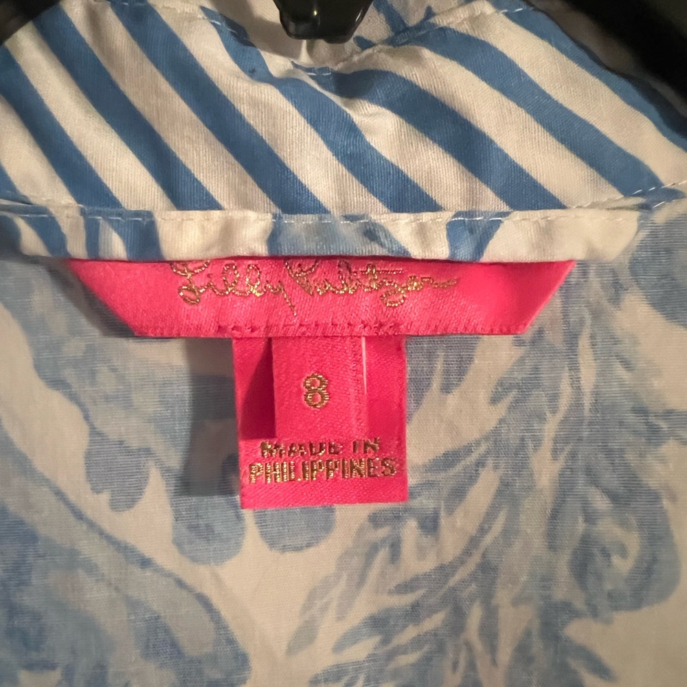 Lilly Pulitzer beautifully dress size 8 color, blue white - Picture 7 of 7